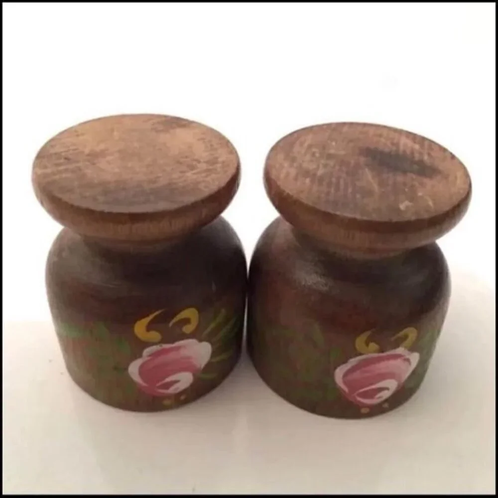 Vintage Hand Painted Wood Egg Cups